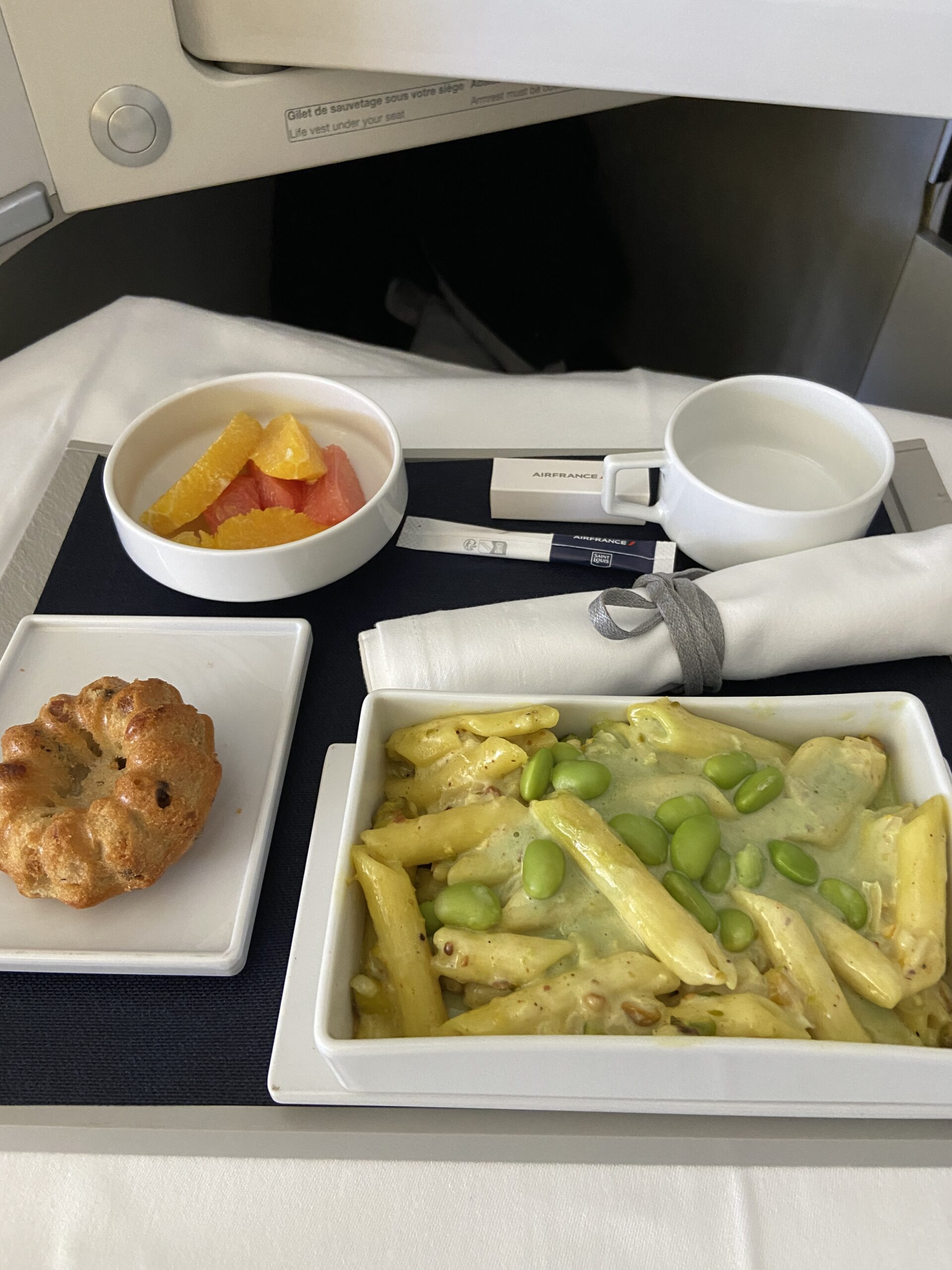 air france business class: secondary meal - pasta