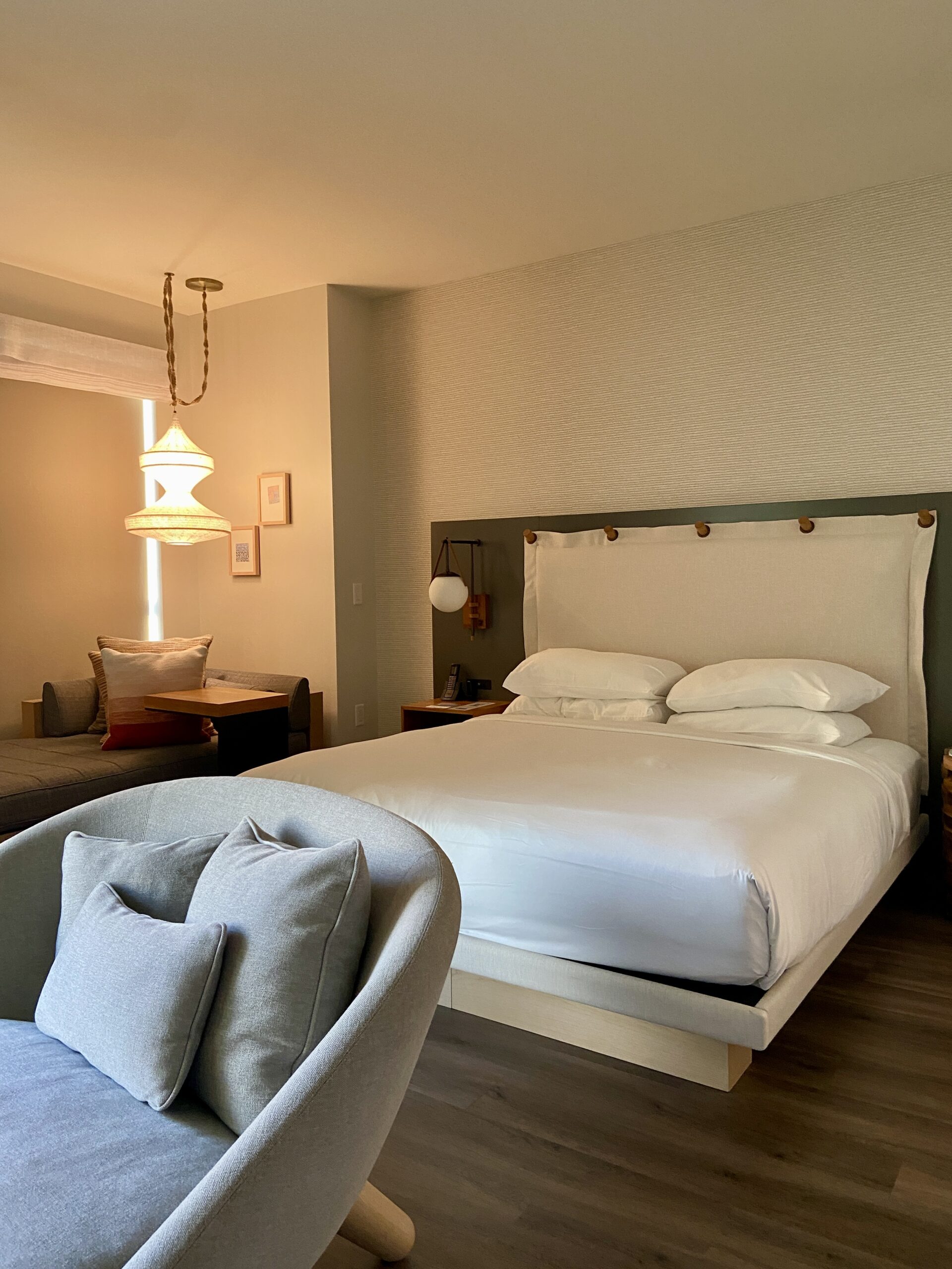 Mission Pacific Hotel room sleeping area