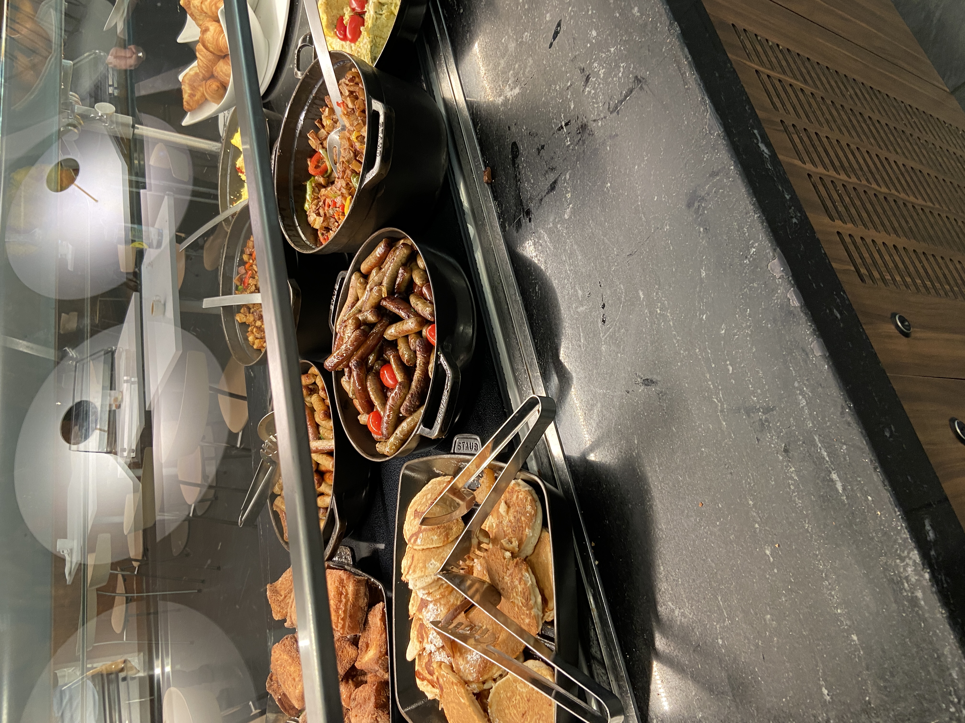 Breakfast selection at LGA Centurion Lounge