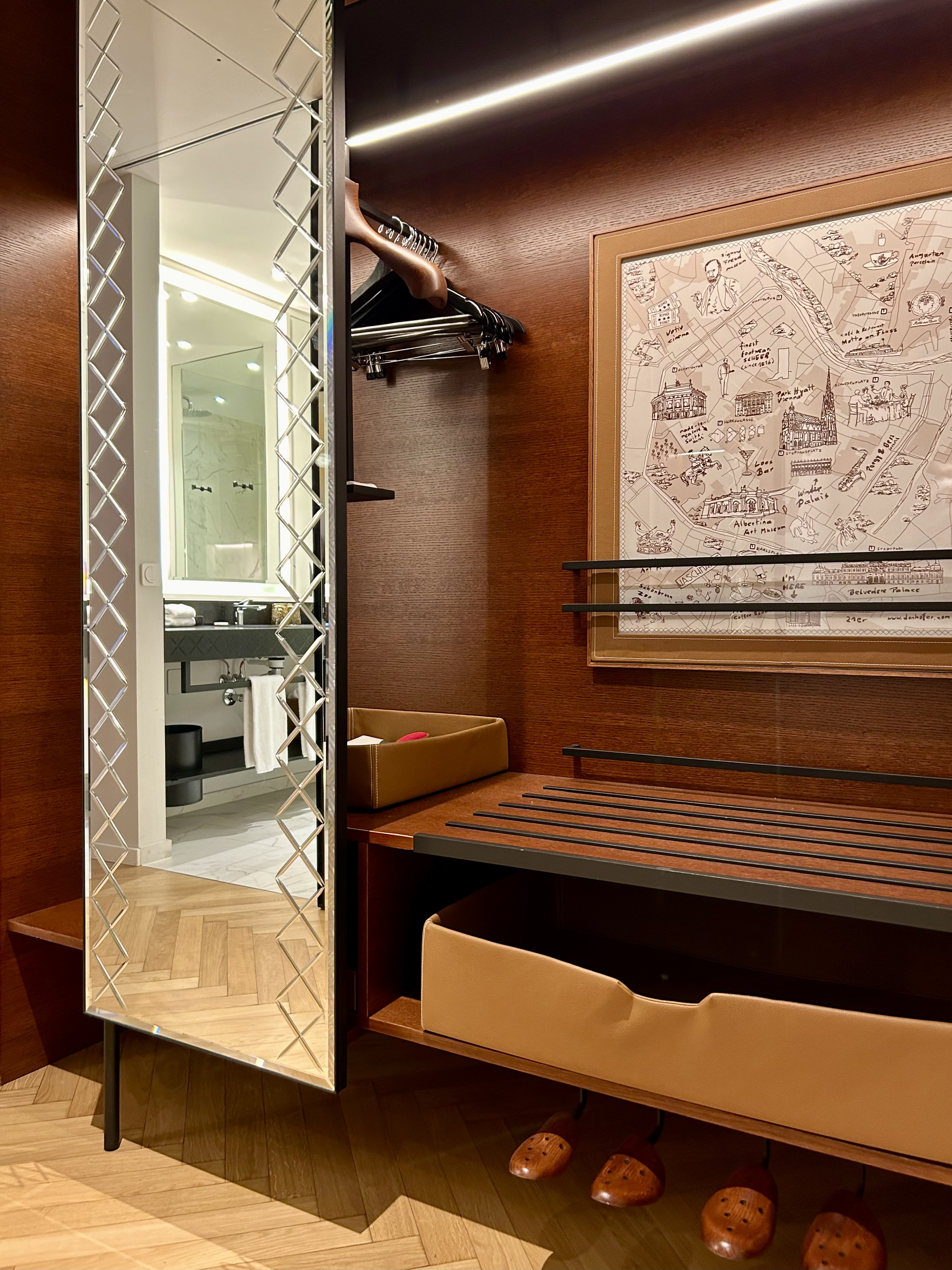 wooden closet with amble space