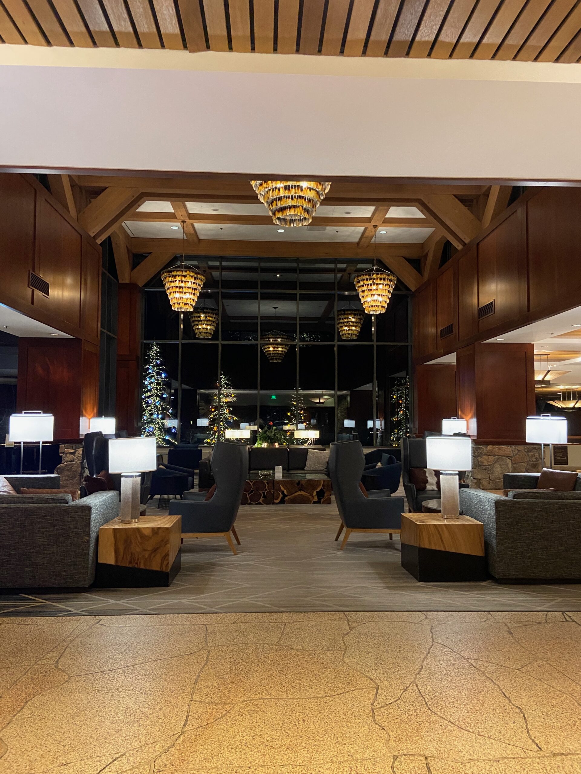 Hotel lobby night time