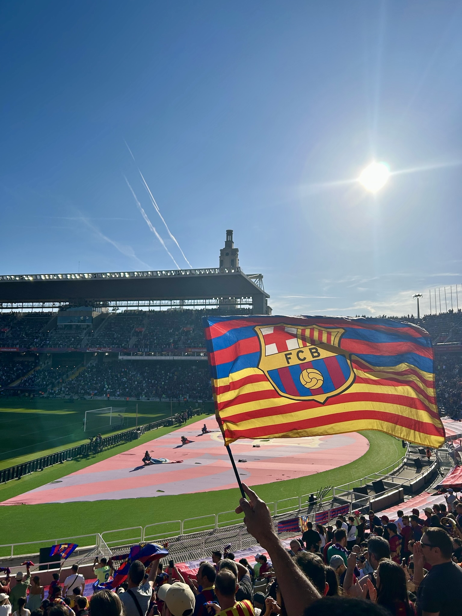 Barcelona home match at  Lluís Companys Olympic Stadium