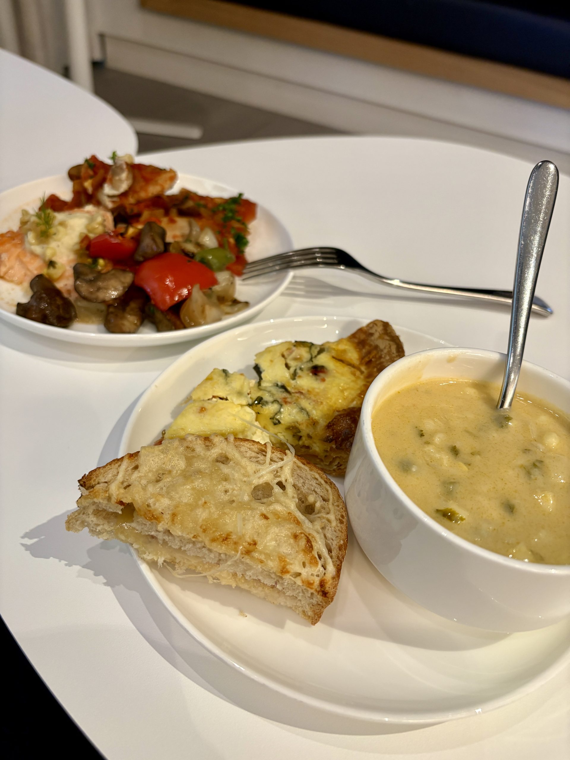 LAX Air France lounge - full plate of food