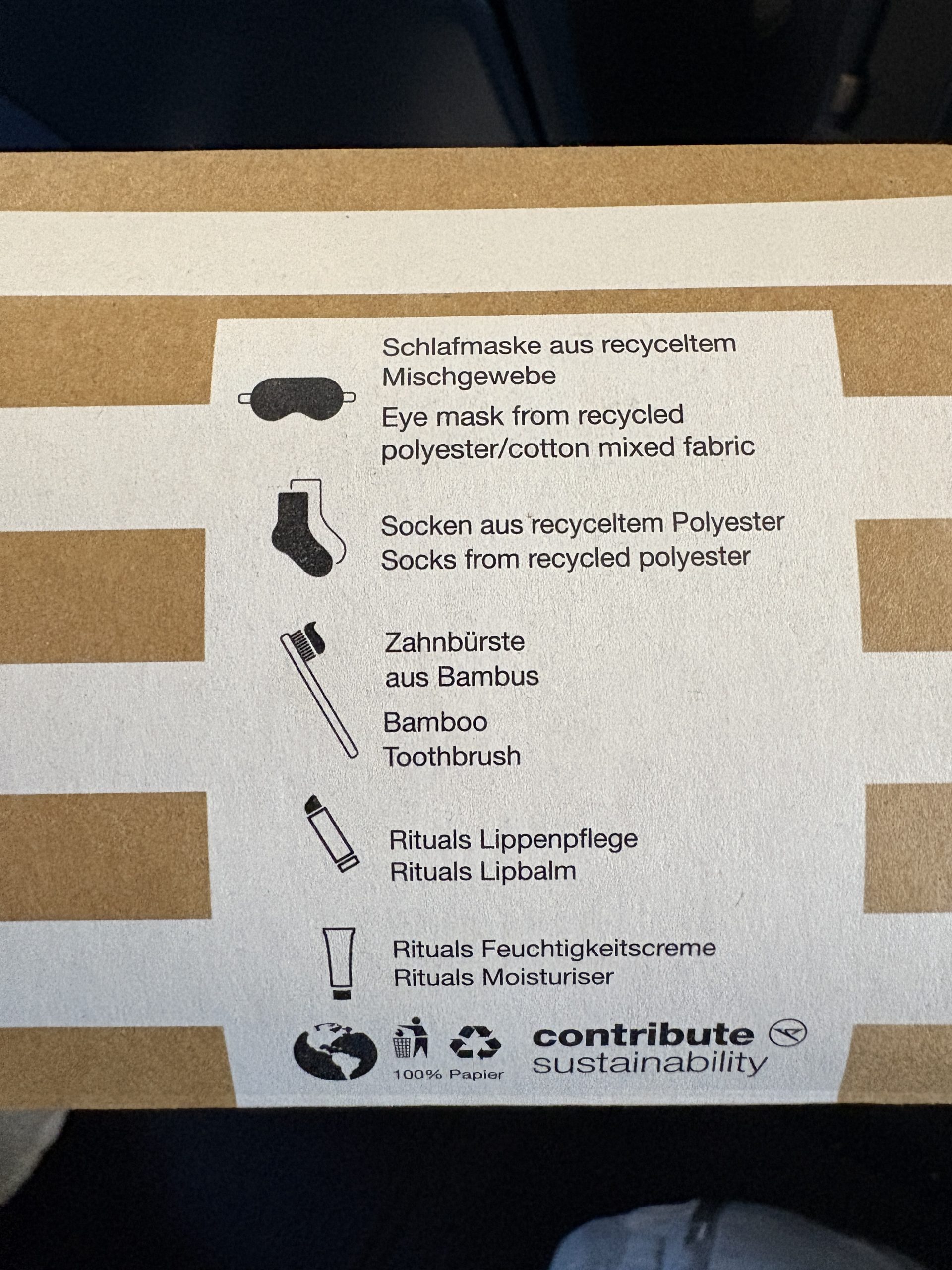 Condor business class amenities kit