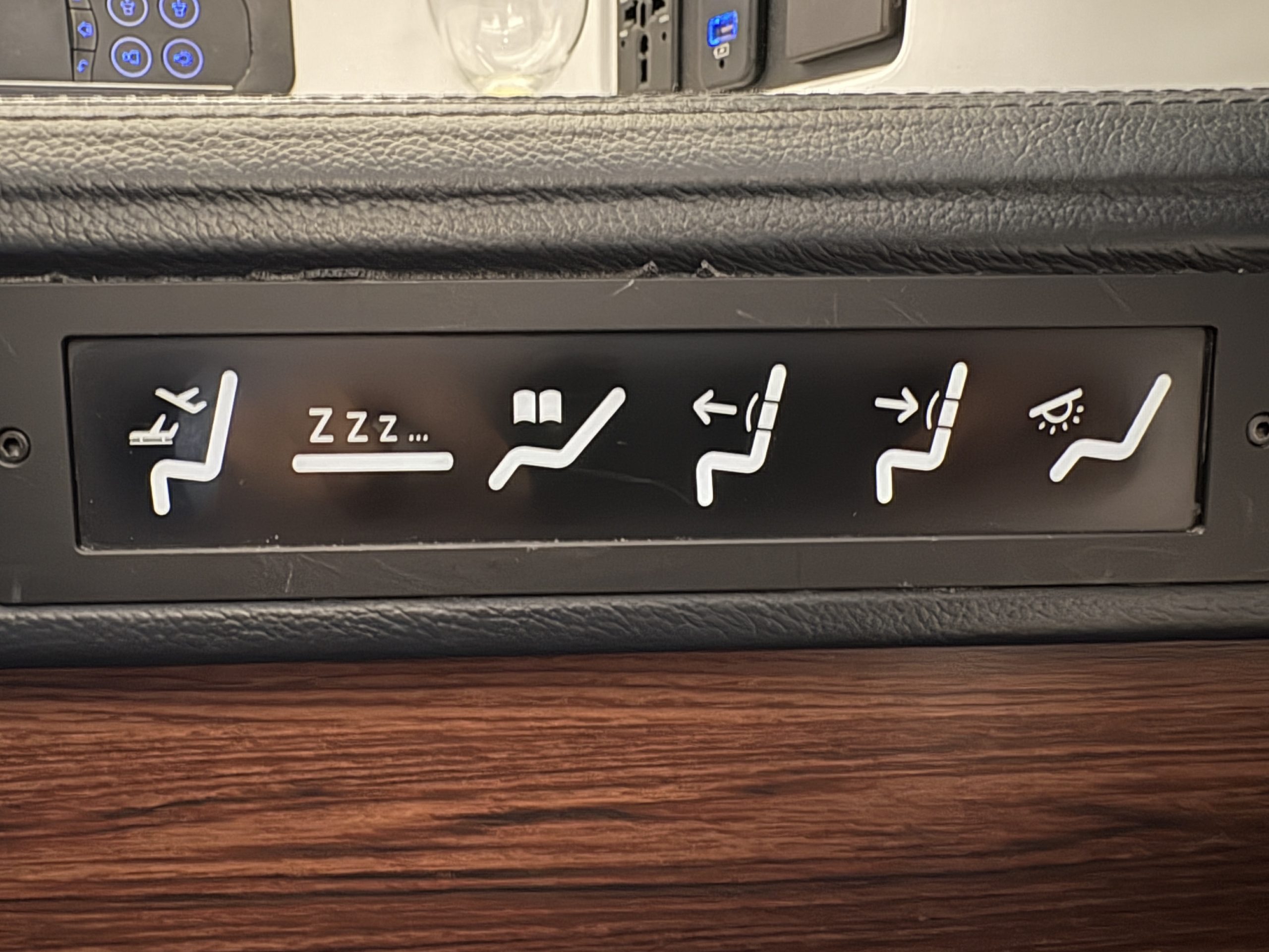 Seat control panel