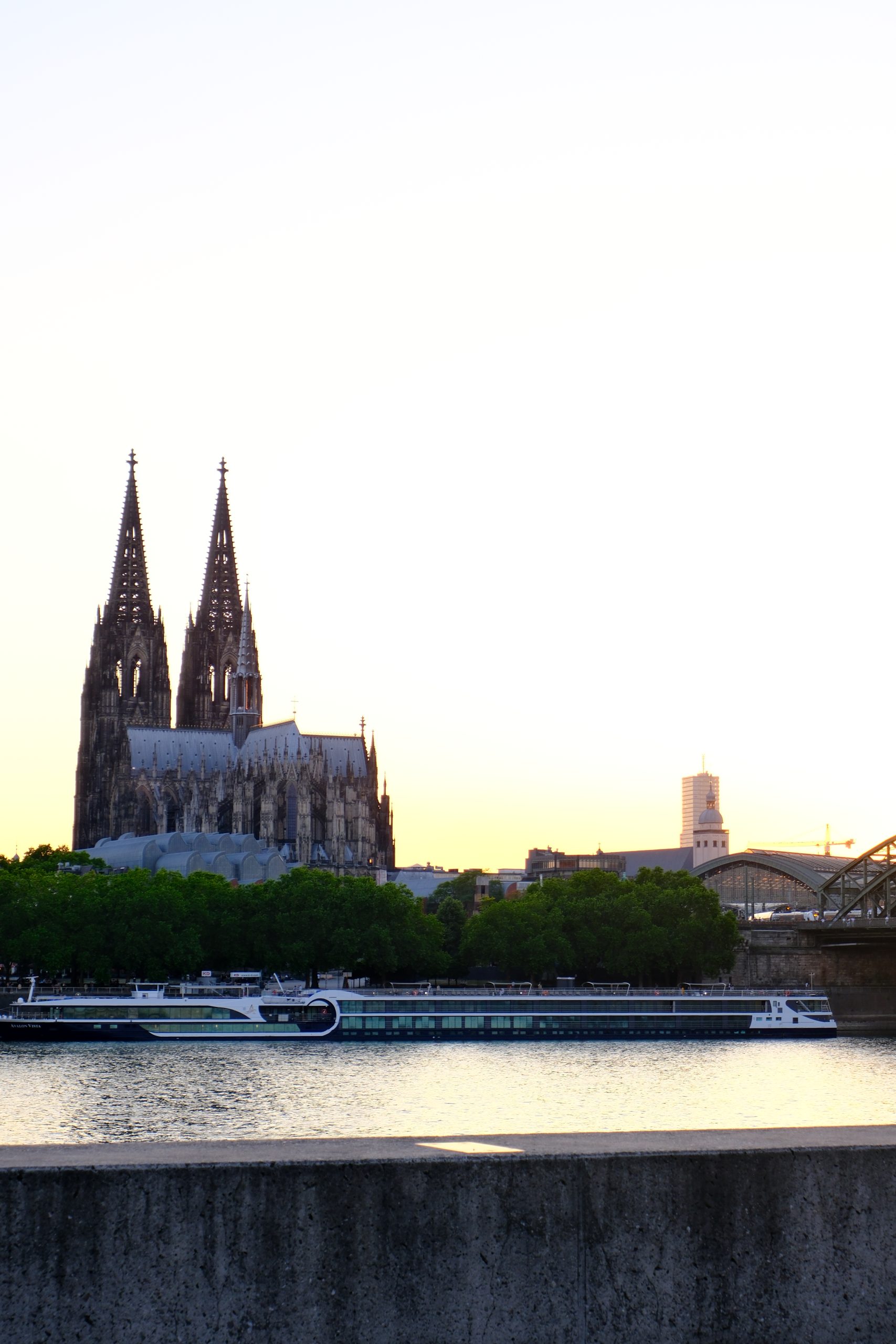 Cologne cathedral under the golden sunset