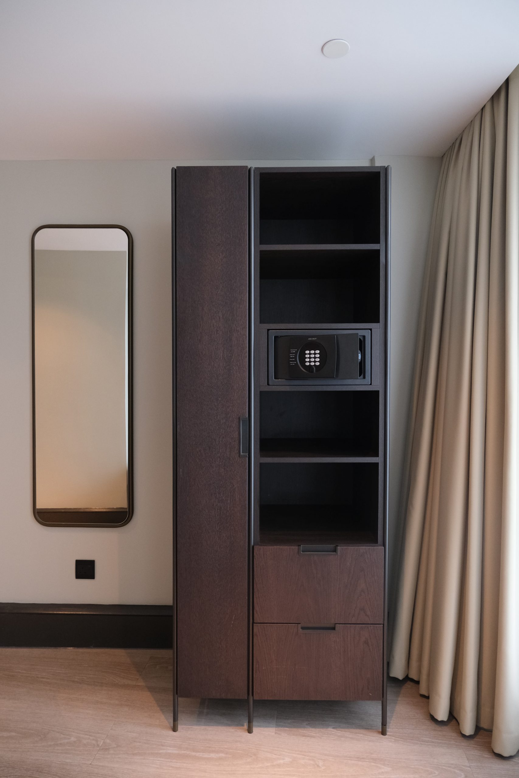 Standing closet with full length mirror