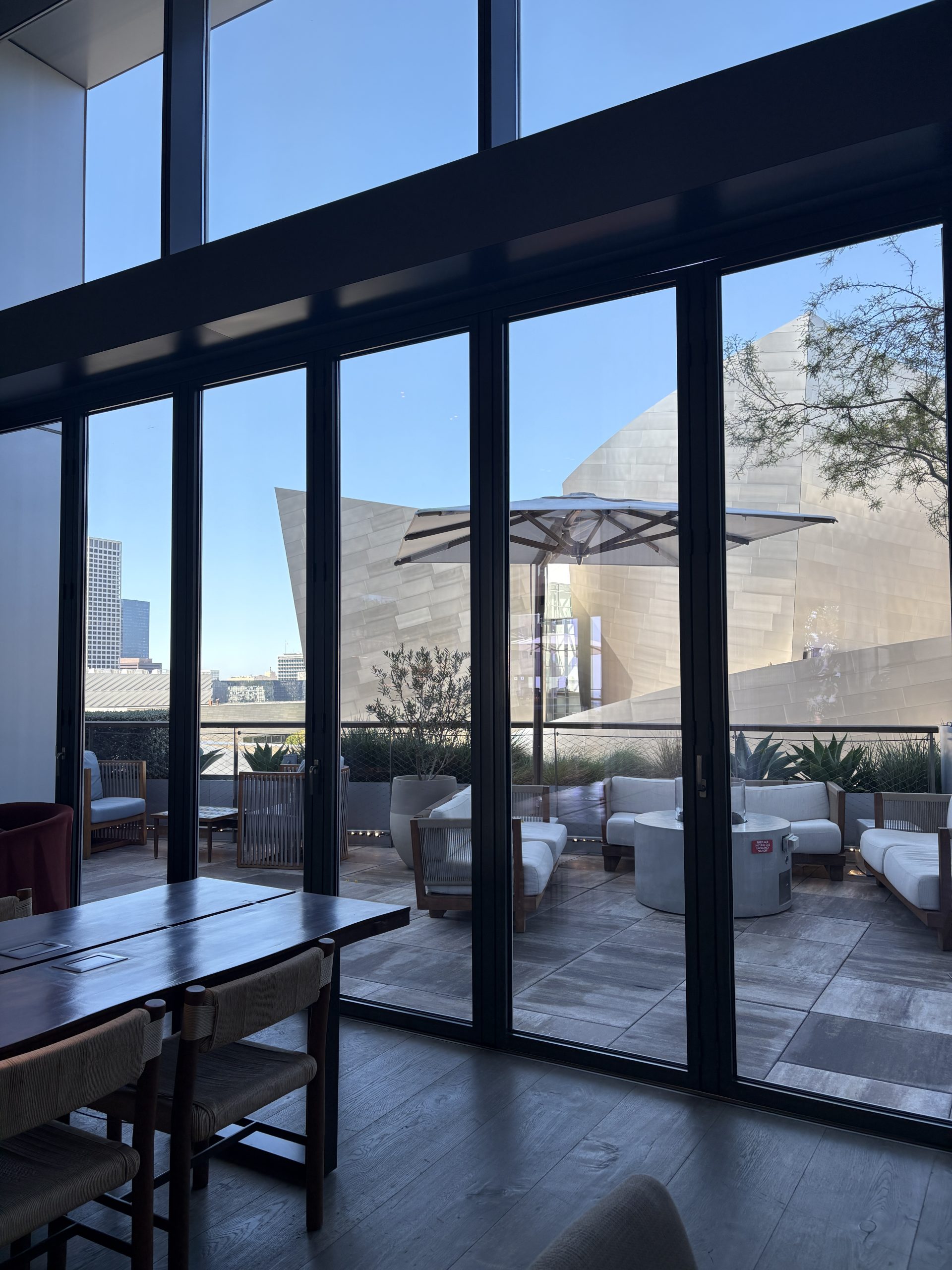 View of the Walt Disney Hall from the lobby