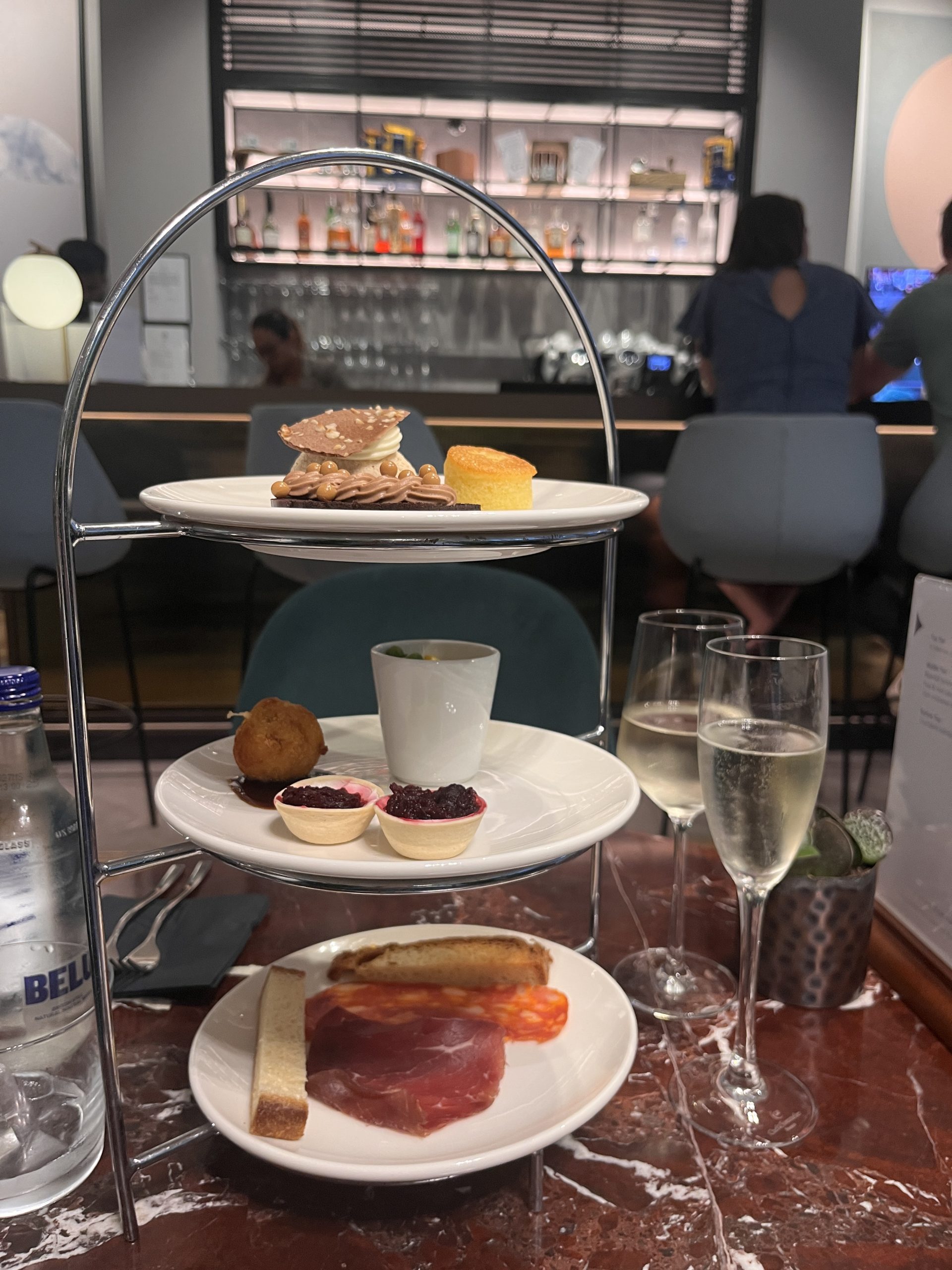 Afternoon tea tray at the club lounge