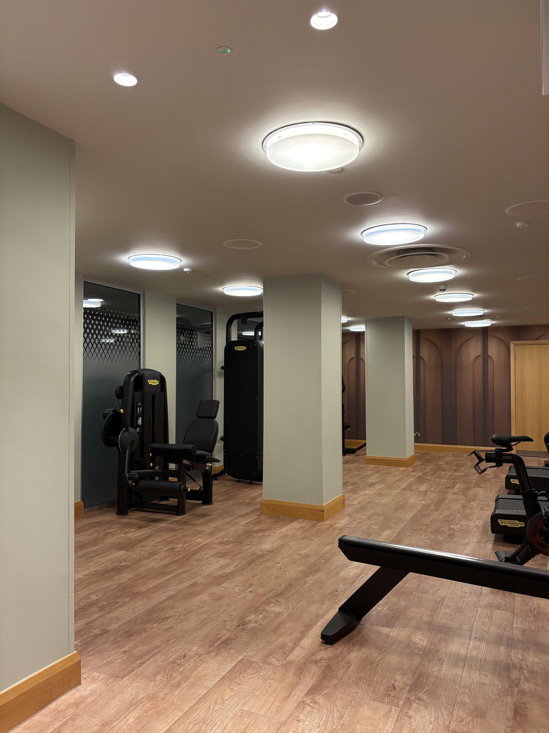 Spacious gym with equipments