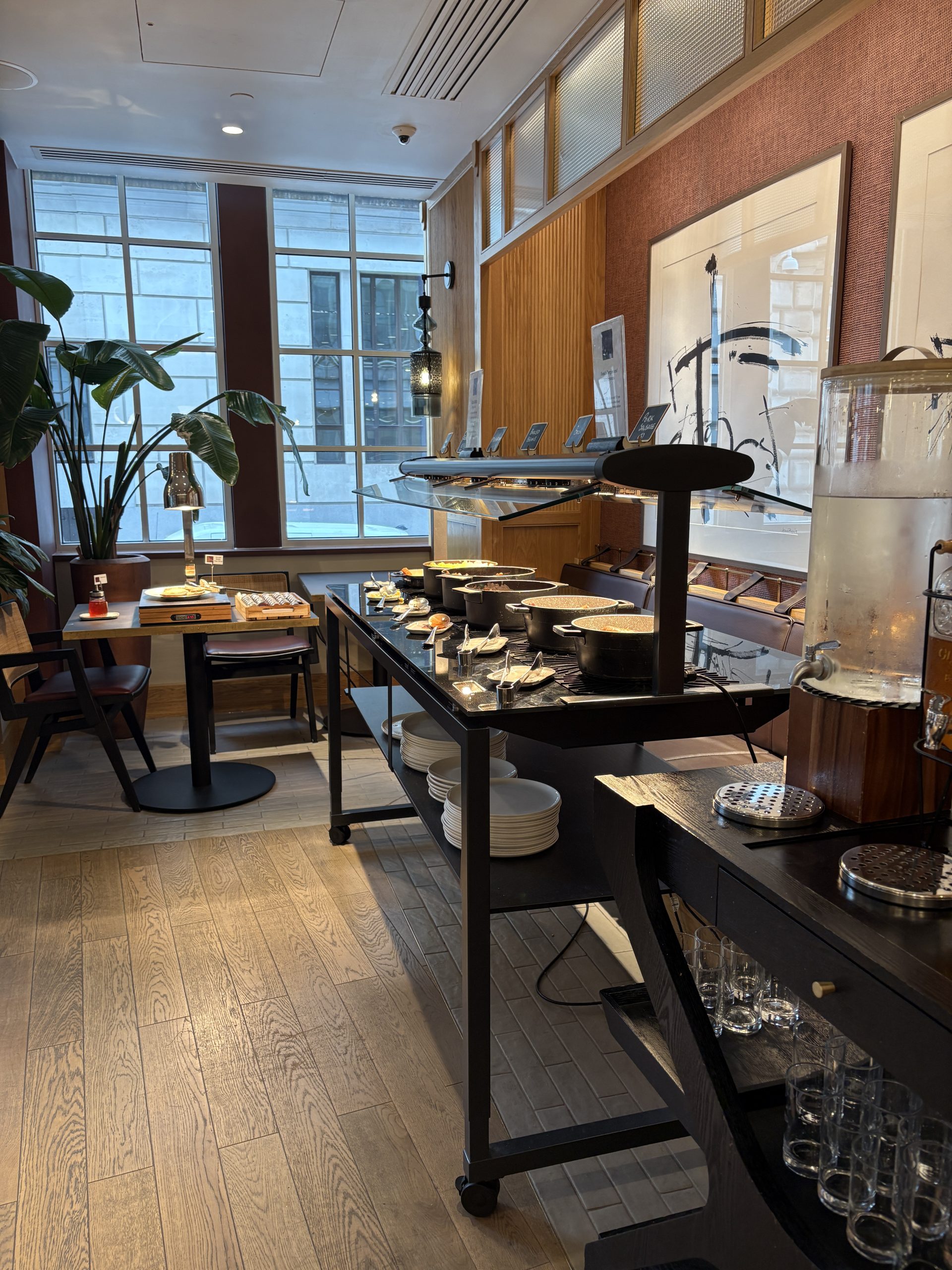 Hot food section at breakfast