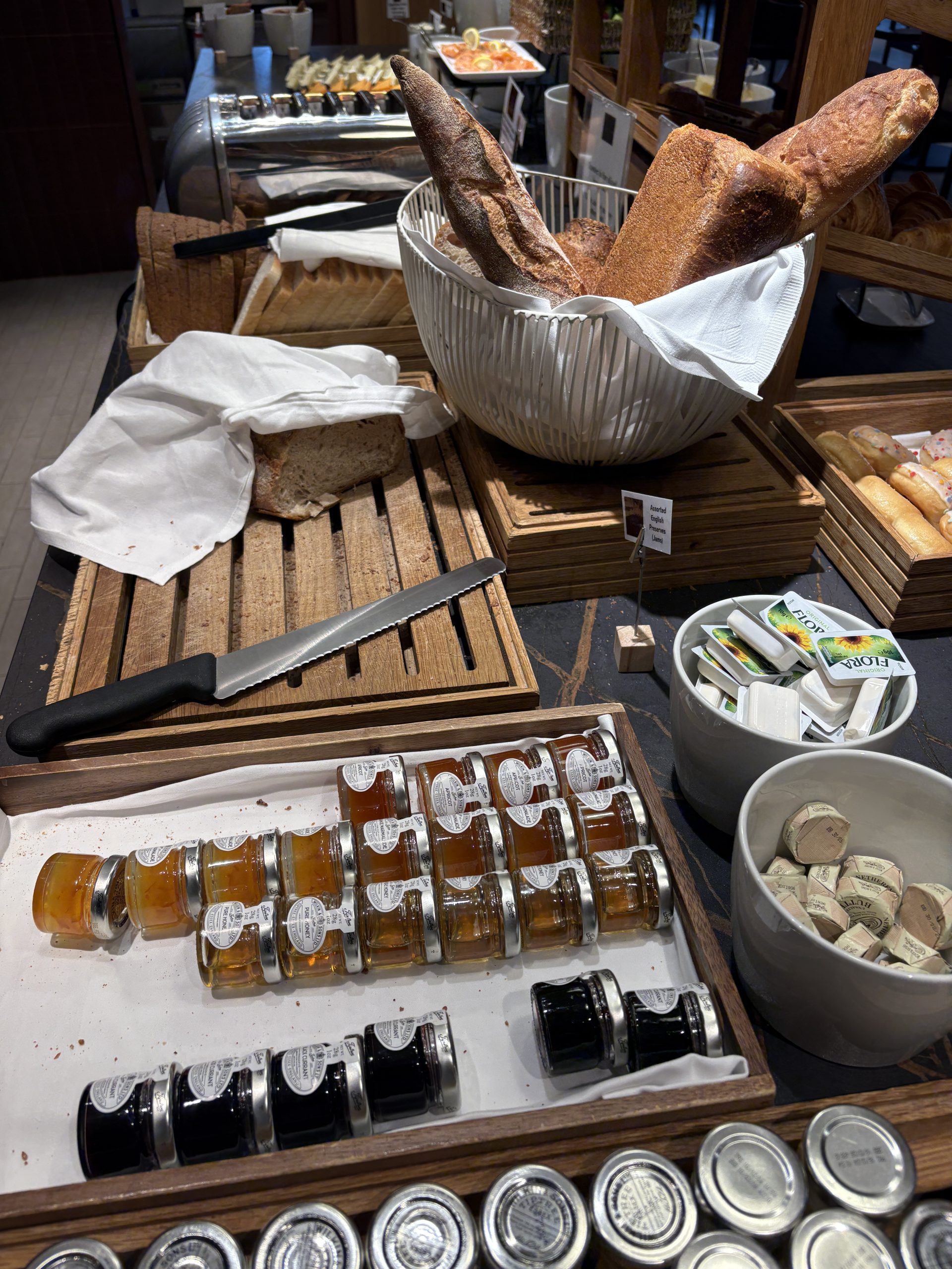 Bread basket and condiments