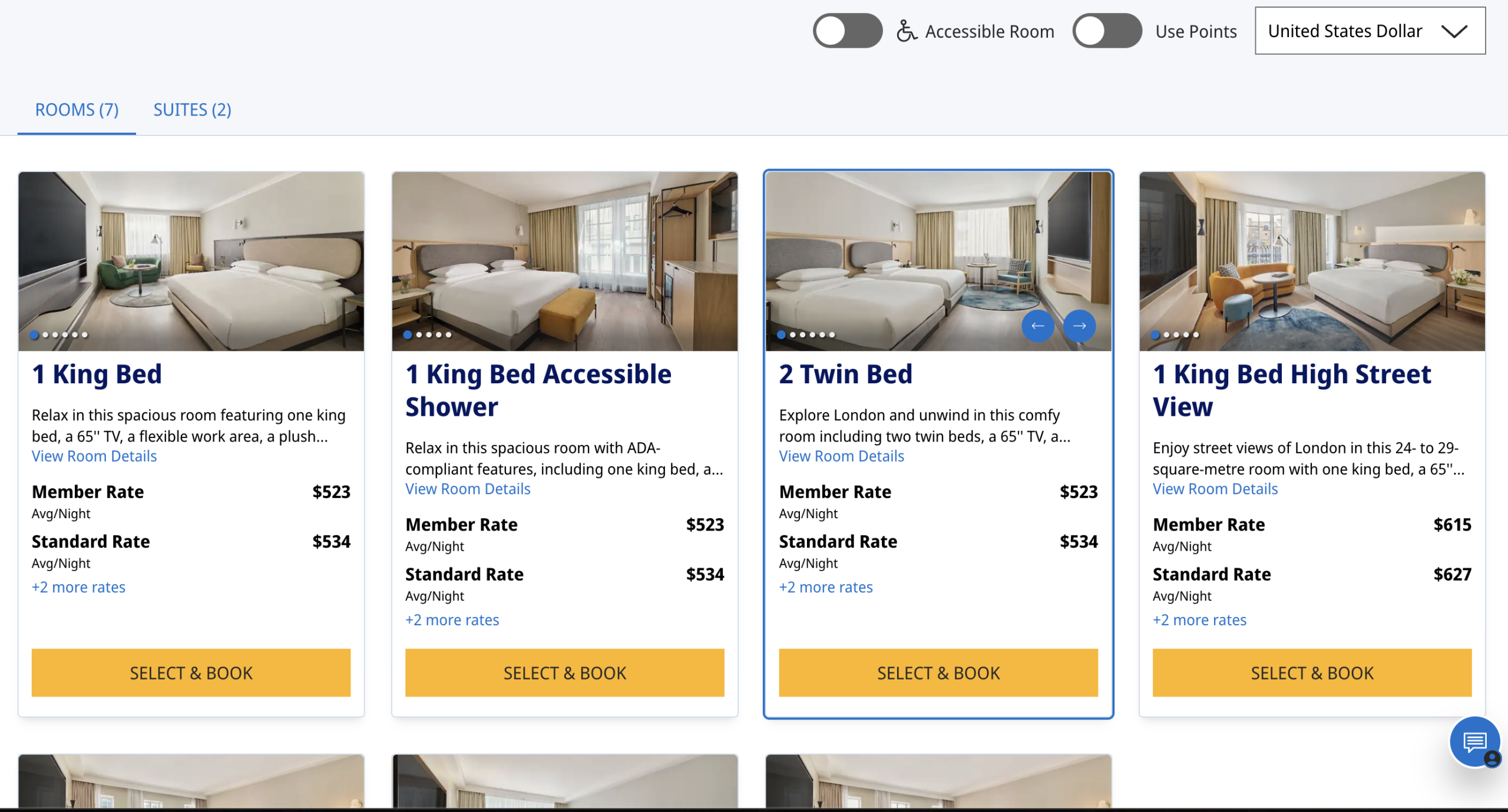 Hyatt Regency London Blackfriars cash rates for standard rooms