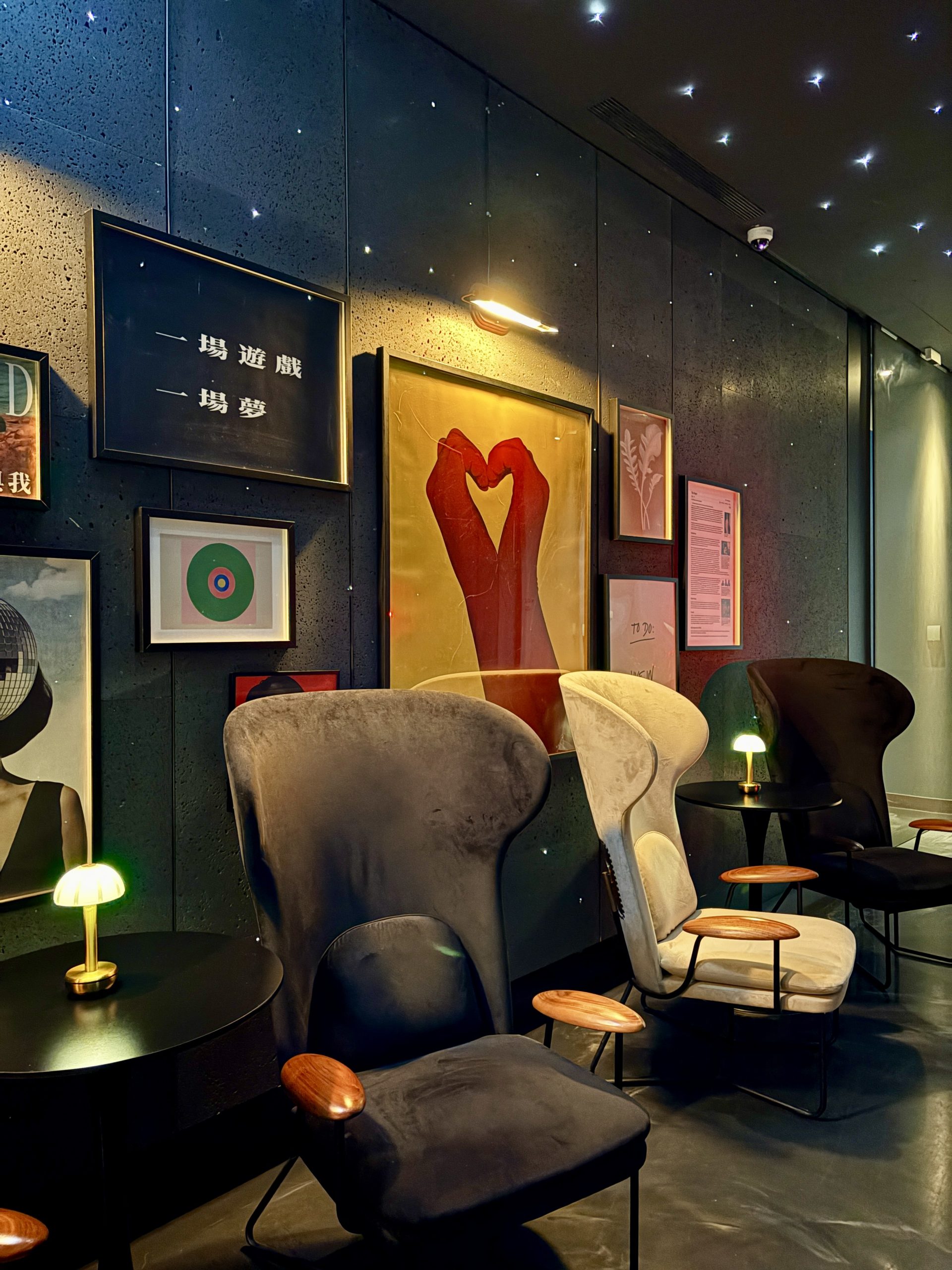 Lounging chair in the elevator waiting space on lobby floor