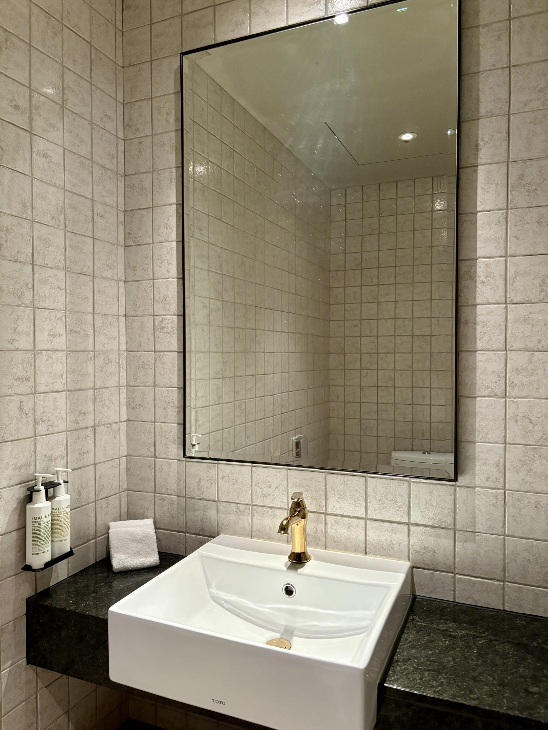 Bathroom vanity with bath products