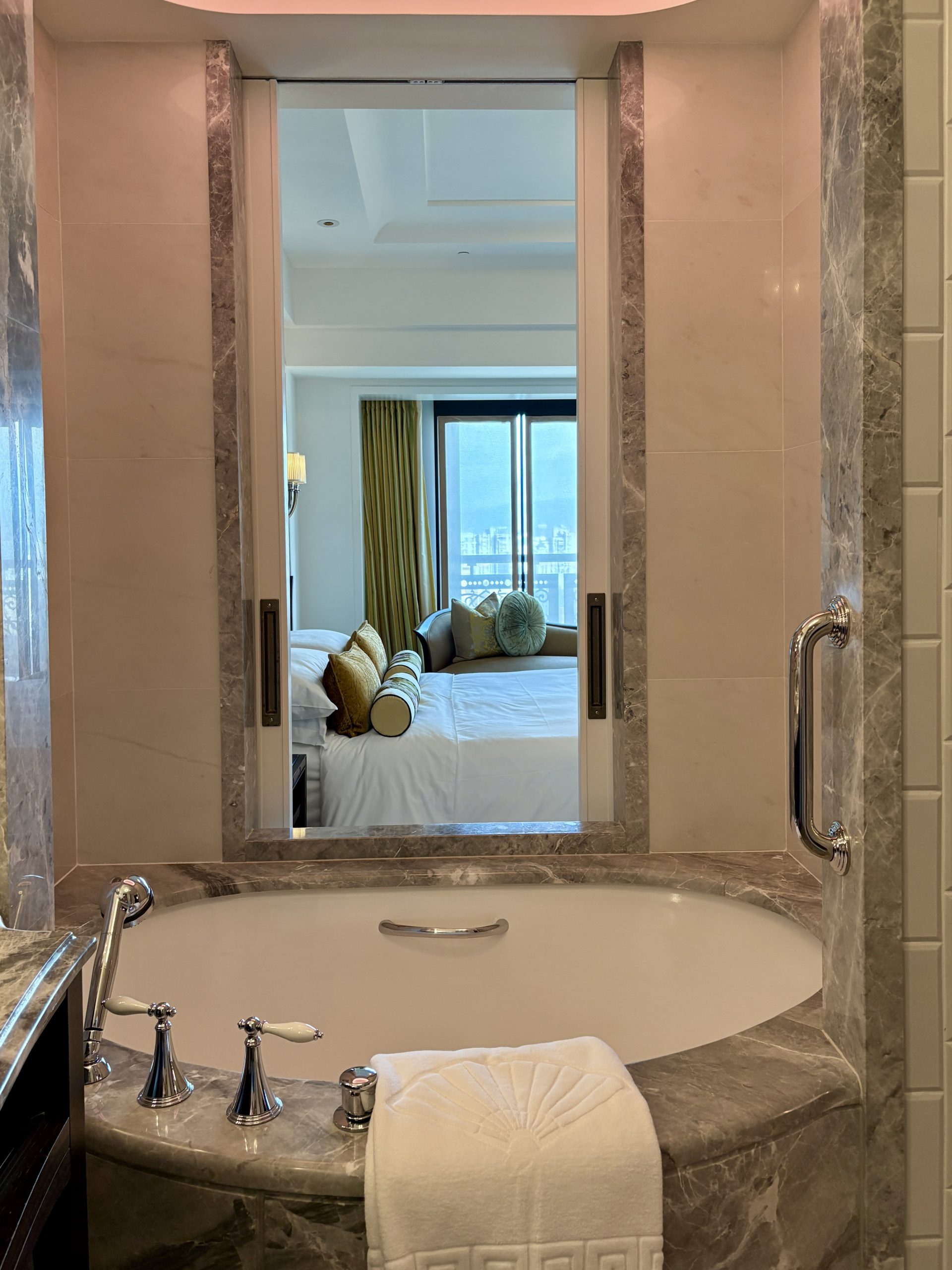 The bathtub looking into the room