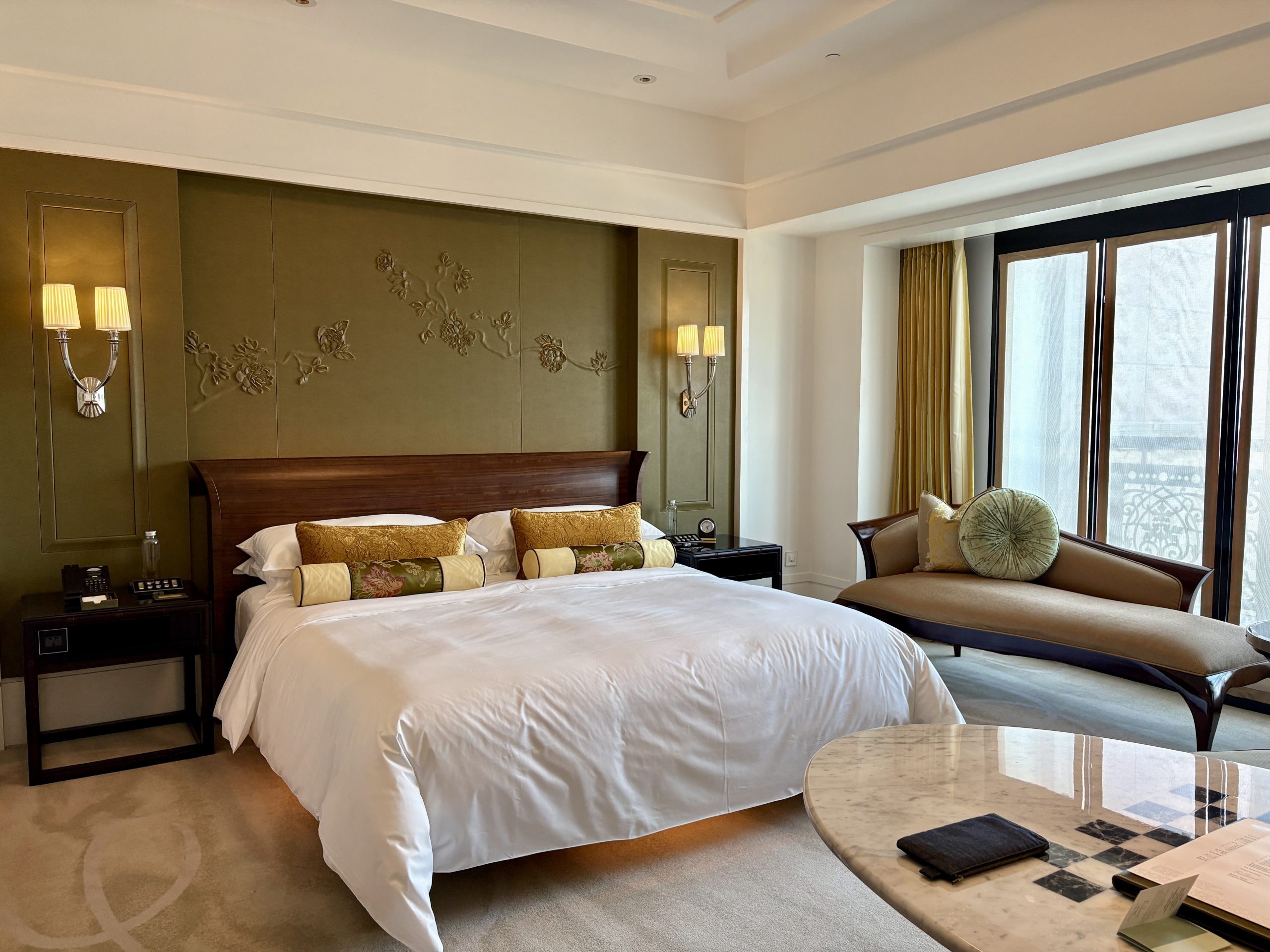 Spacious king bed in the Delux room