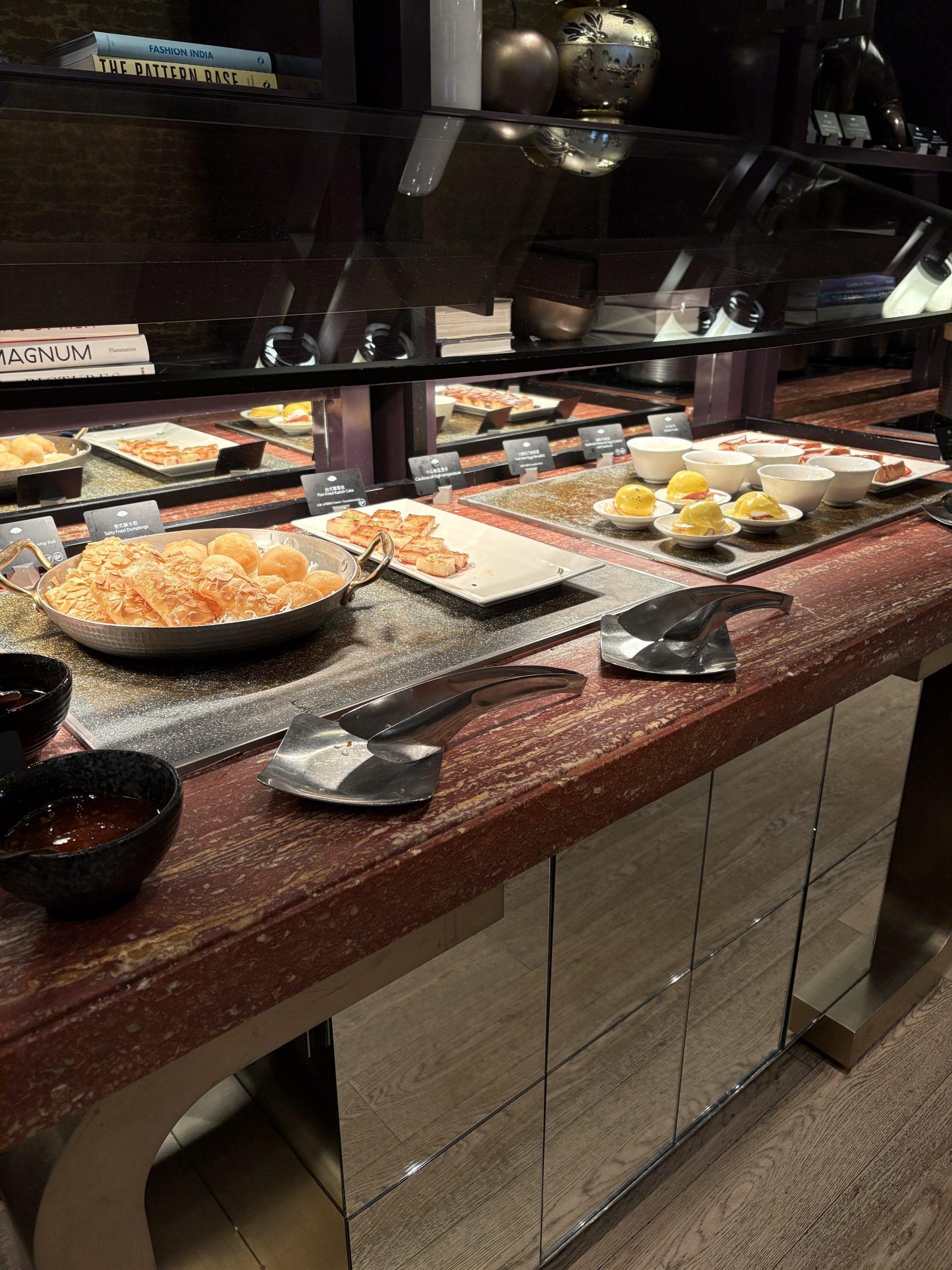 Breakfast buffet spread