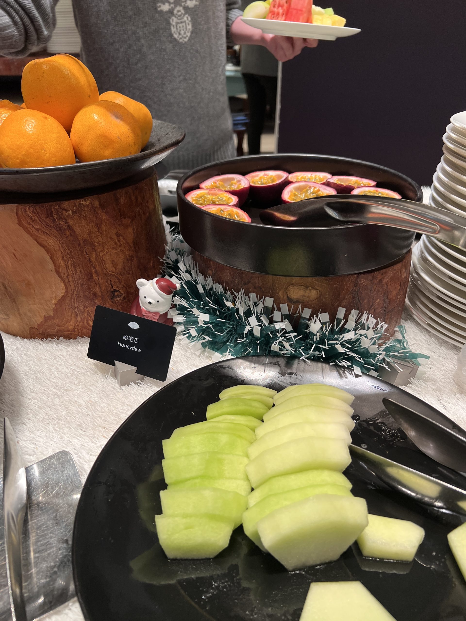 Fruits selection in breakfast buffet