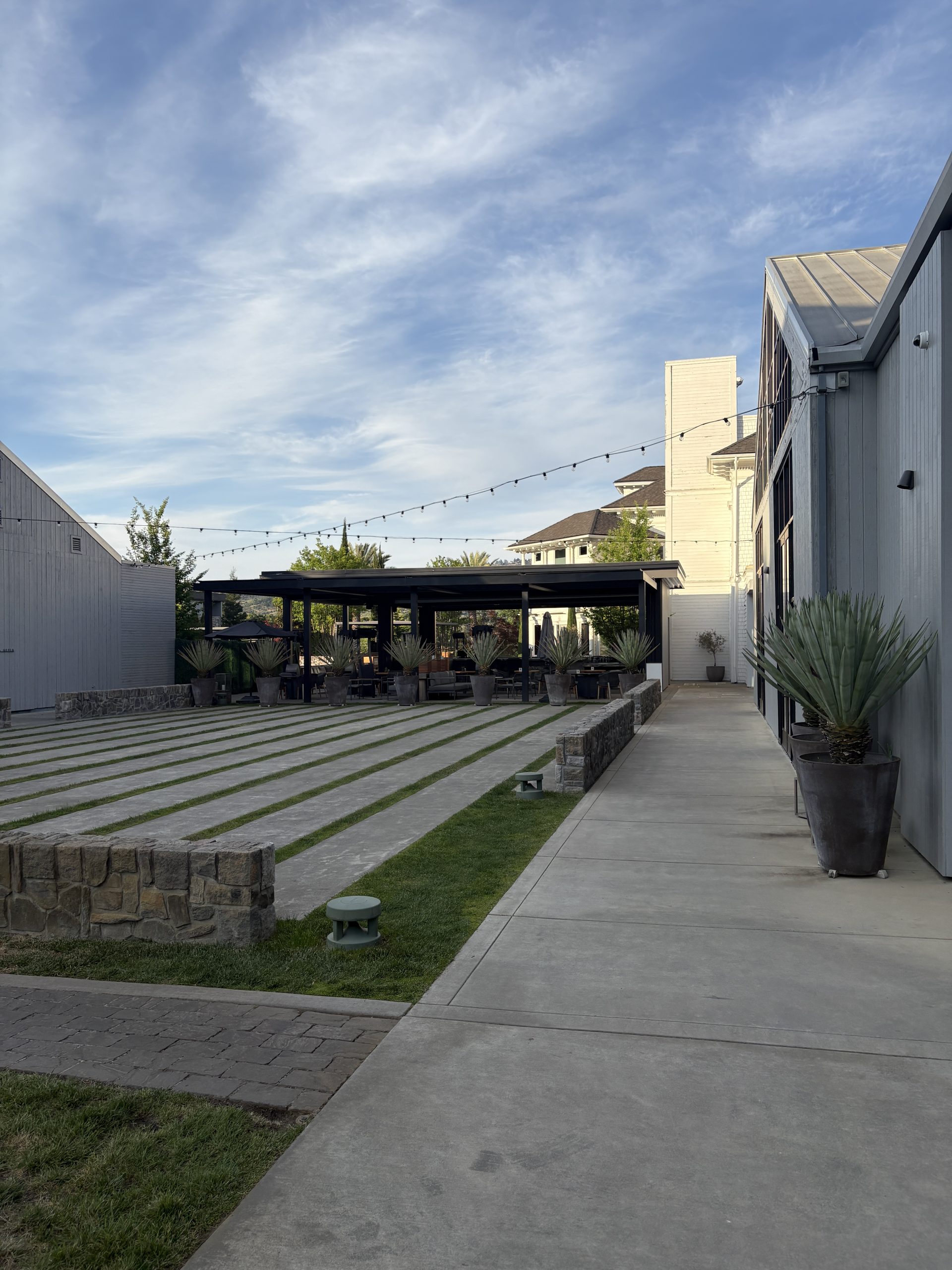 Outdoor lounge area at Alila Napa Valley