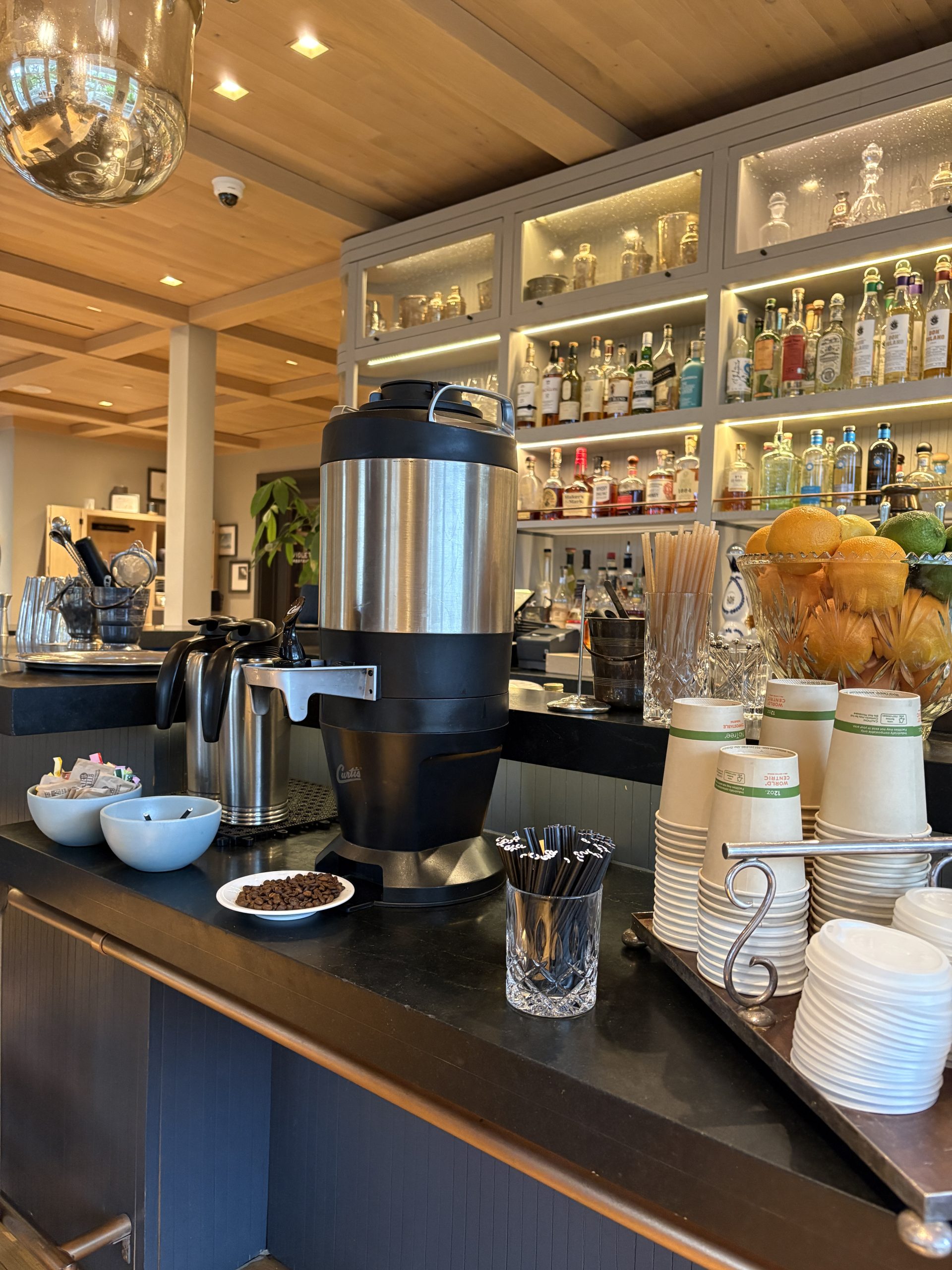 Complimentary coffee station at the bar area in the dinning room