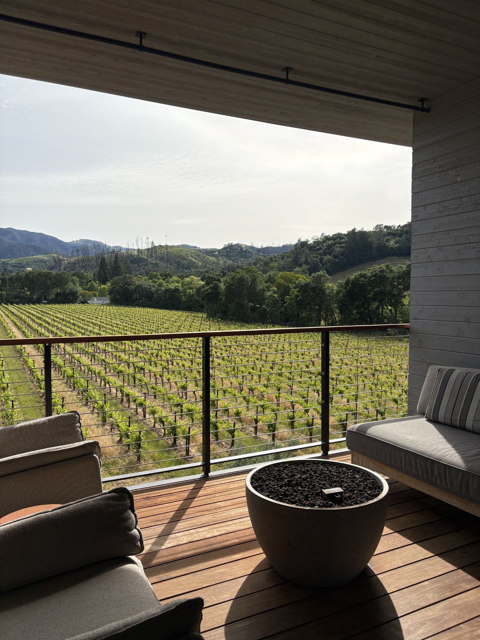 Incredible patio overlooking the vineyard