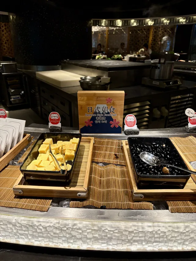 Incredible breakfast spread with Japanese options