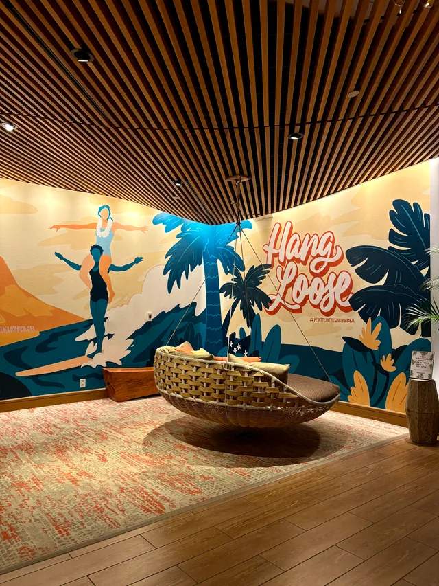 Hotel lobby - swinging bed