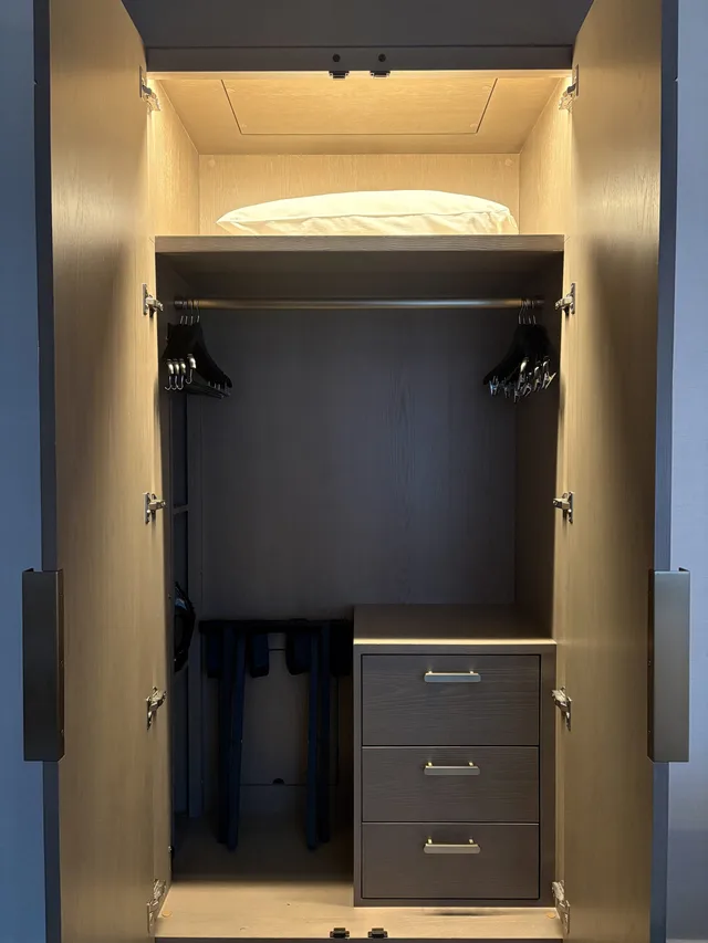 Closet space in the sleeping area