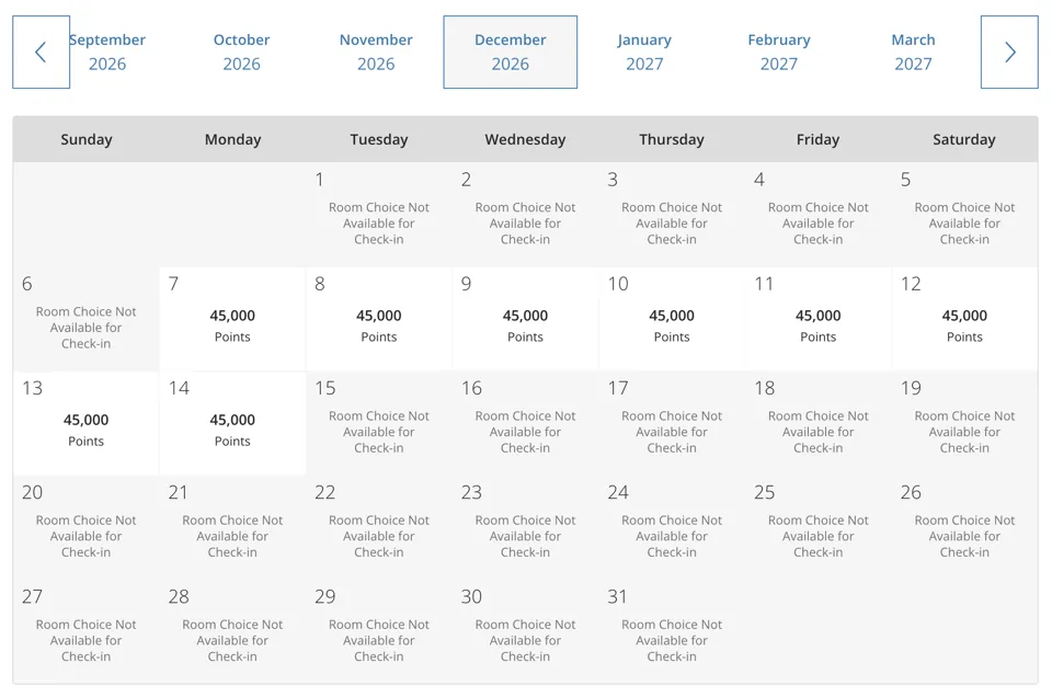 45,000 Hyatt points per night at PH Niseko during peak-ski season, availability is scarce