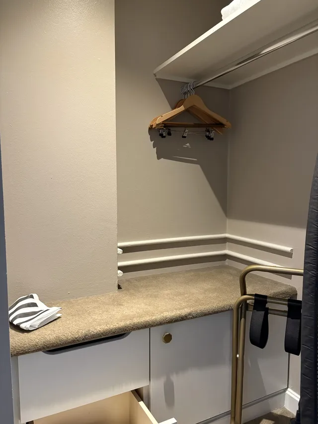 Walk in closet next to the hall entrance