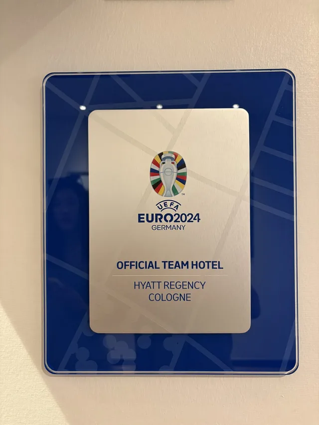 Official team hotel plaque