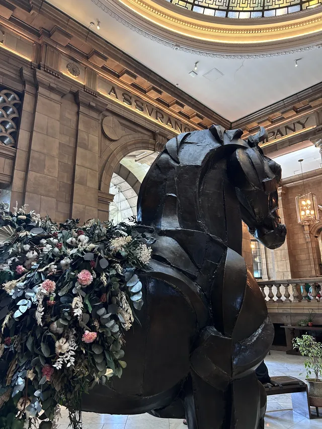 Bronze Horse Sculpture in the Lobby