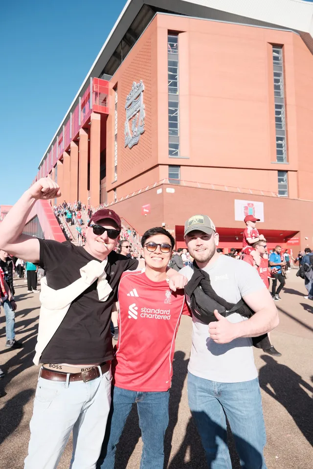Picture with strangers outside the stadium after game