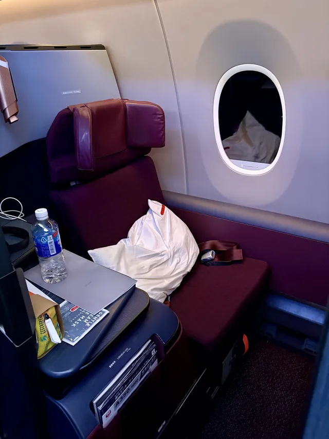 Luxurious business class suite onboard of the JAL A350-1000 aircraft