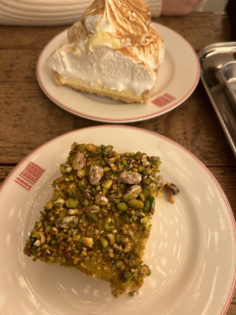 lemon tart & pistachio cake