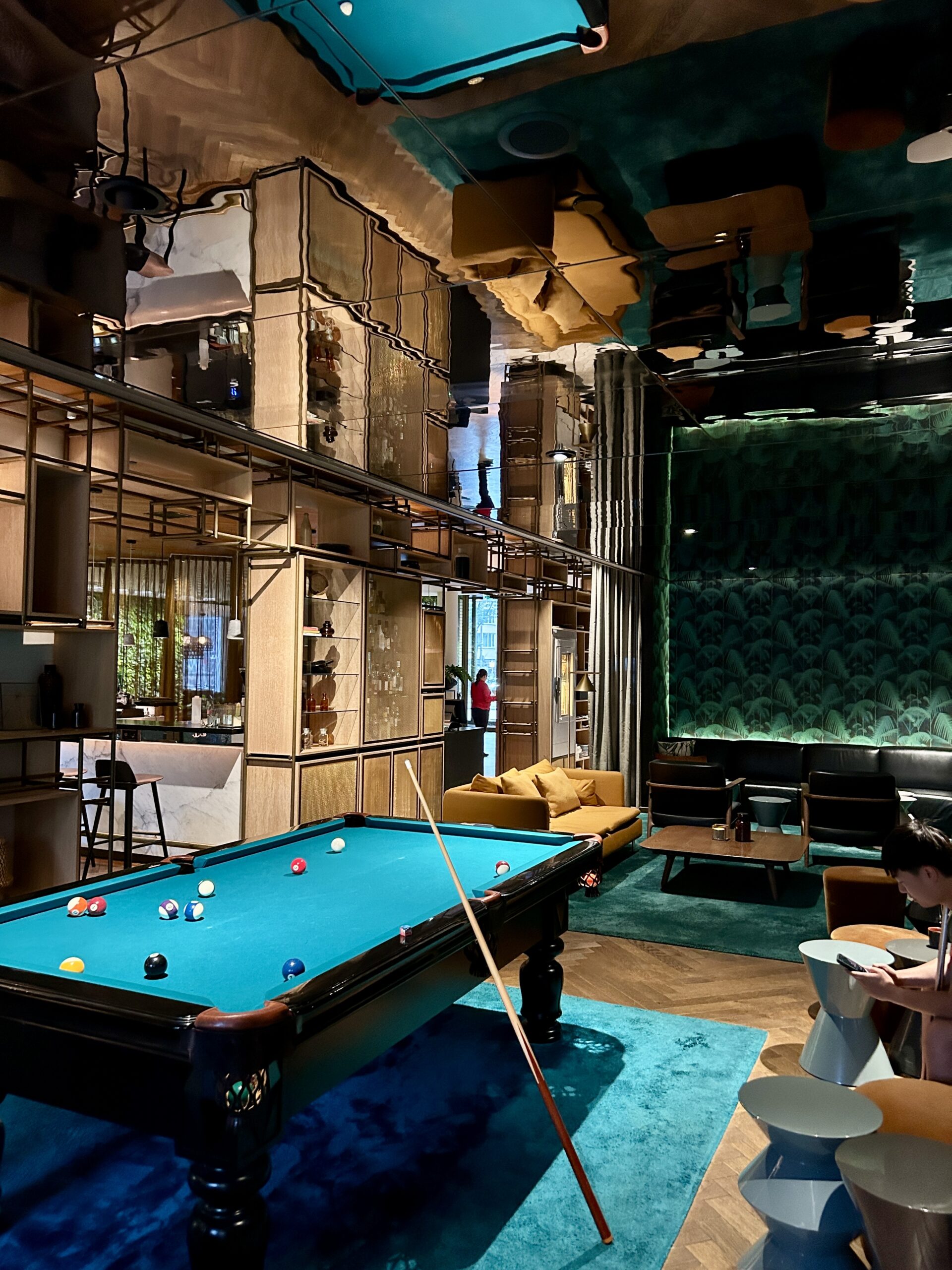 Lounging area with a billiards